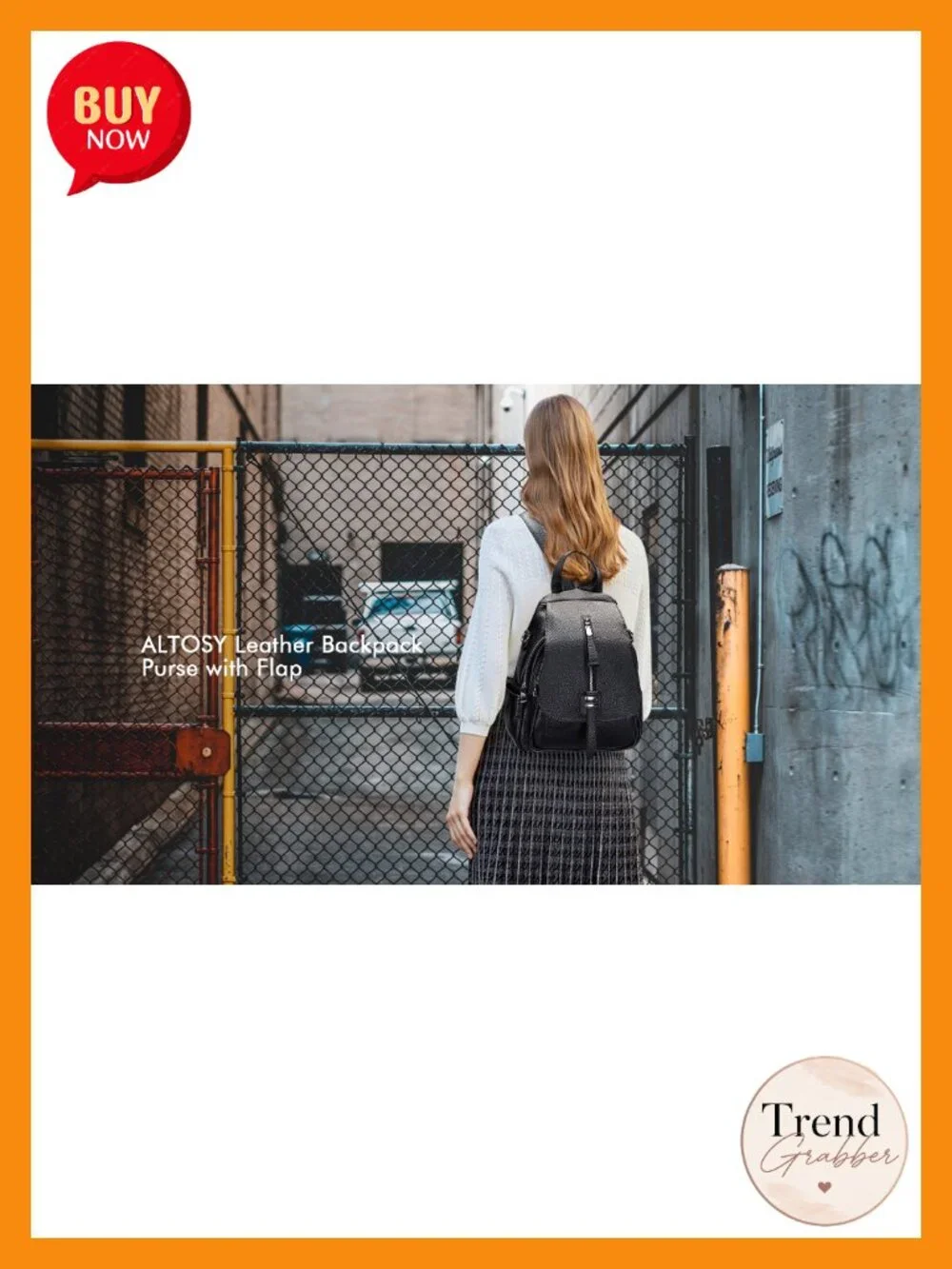 Genuine Leather Convertible Backpack Purse Flap Design Fits iPad, Women's